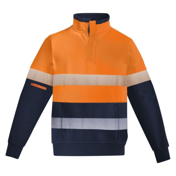 Syzmik Mens Orange Flame Hi Vis 1/4 Zip Brushed Fleece Pullover - Hoop Taped BIZ-ZT150 Mens Orange Flame Hi Vis 1/4 Zip Brushed Fleece Pullover - Hoop Taped Thumbnail